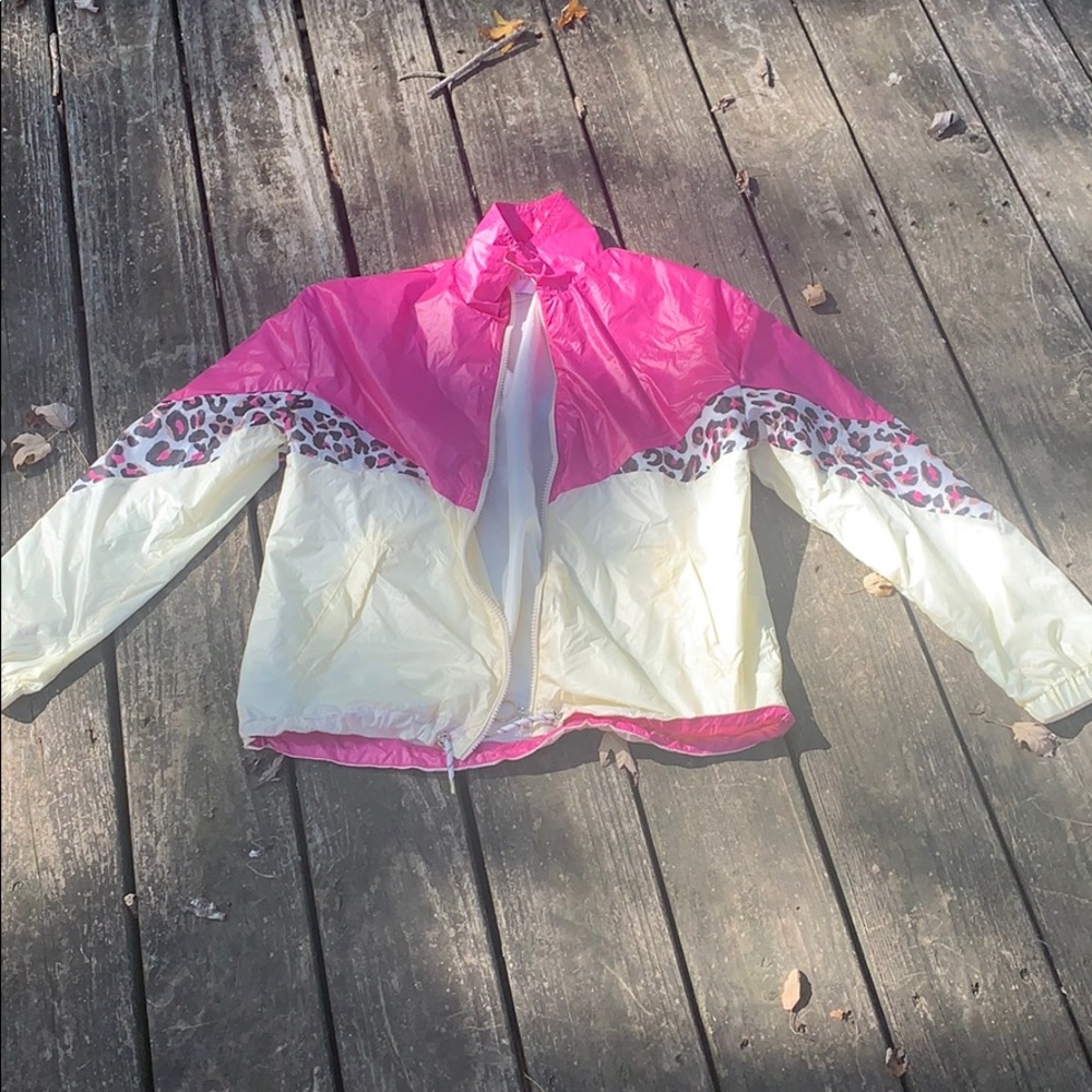 Pink Cheetah/Leopard print wind breaker.